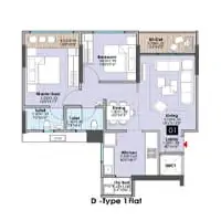 Prism City Blue Charholi 2 BHK Floor Plan Image