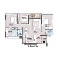 Prism City Blue Charholi 3 BHK Floor Plan Image