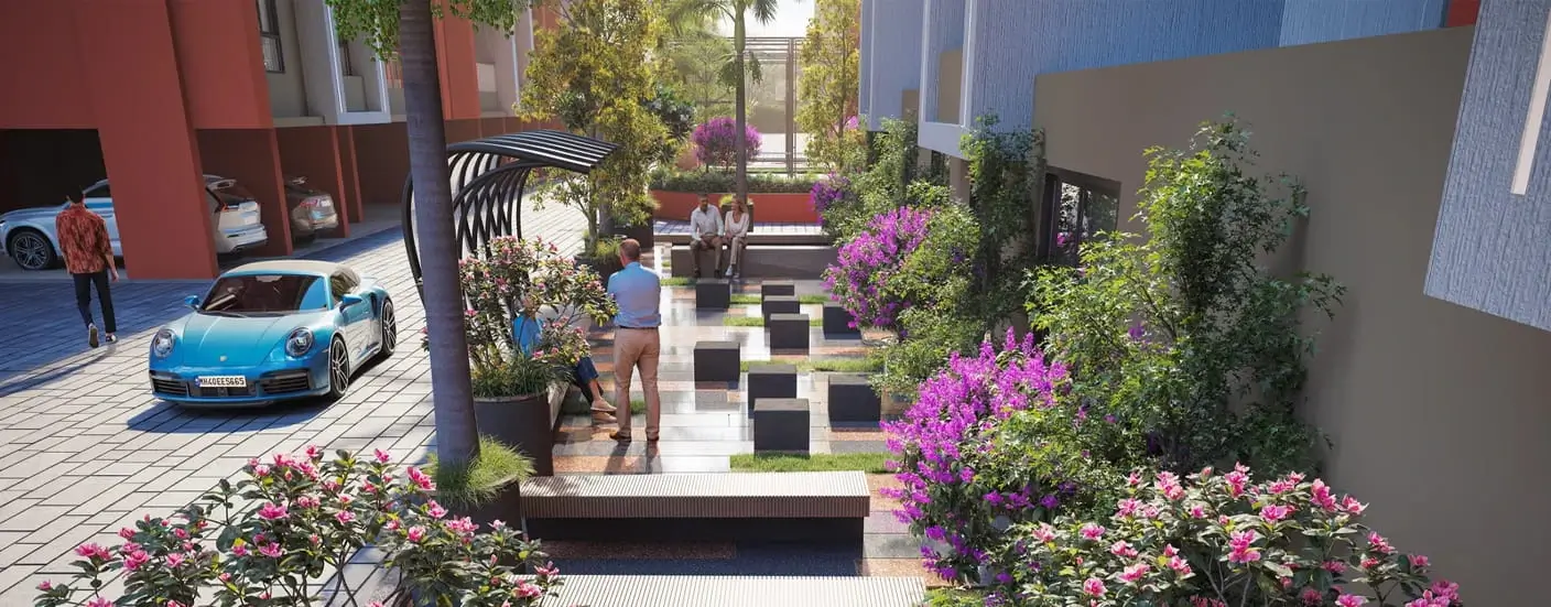 Prism City Blue Charholi Seating Area Image